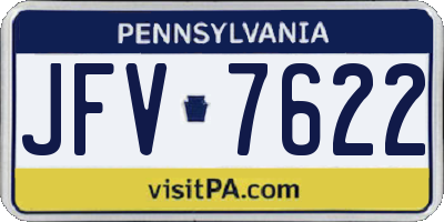 PA license plate JFV7622