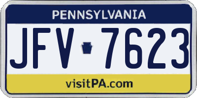 PA license plate JFV7623