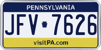 PA license plate JFV7626