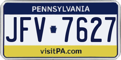 PA license plate JFV7627
