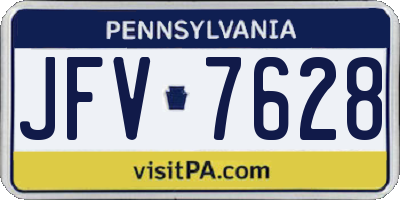PA license plate JFV7628
