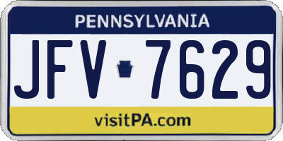 PA license plate JFV7629