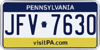 PA license plate JFV7630