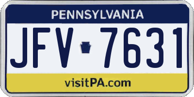 PA license plate JFV7631