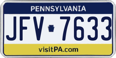 PA license plate JFV7633