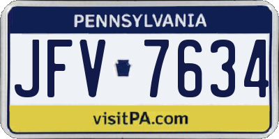 PA license plate JFV7634