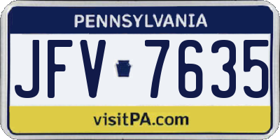 PA license plate JFV7635