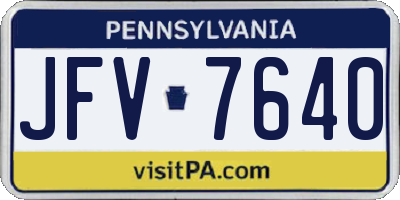 PA license plate JFV7640