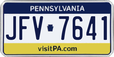 PA license plate JFV7641