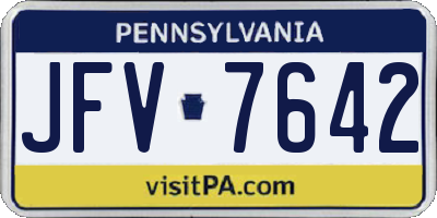 PA license plate JFV7642