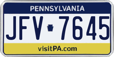 PA license plate JFV7645