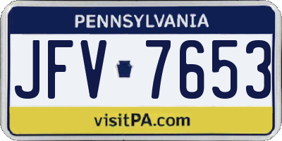 PA license plate JFV7653