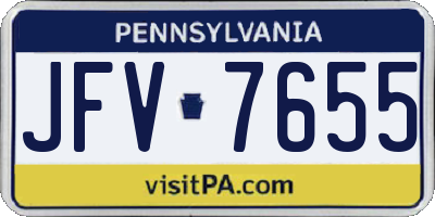 PA license plate JFV7655