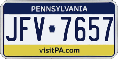 PA license plate JFV7657