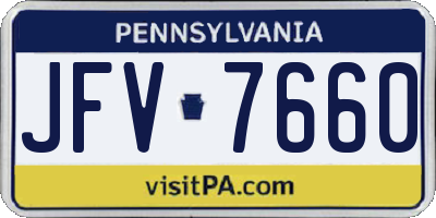PA license plate JFV7660