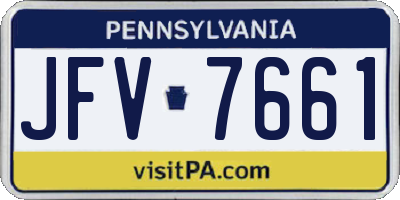 PA license plate JFV7661