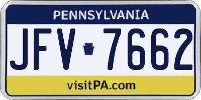 PA license plate JFV7662