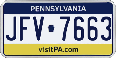 PA license plate JFV7663
