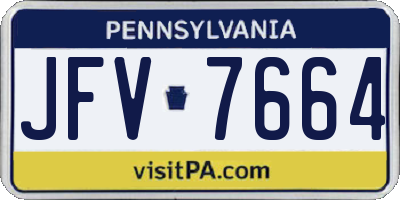 PA license plate JFV7664