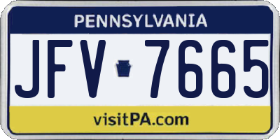 PA license plate JFV7665