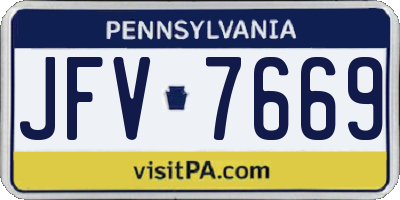 PA license plate JFV7669