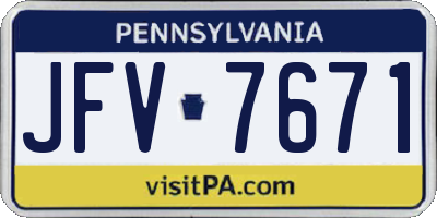 PA license plate JFV7671