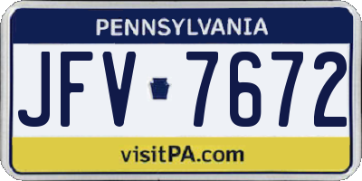 PA license plate JFV7672