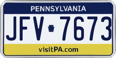 PA license plate JFV7673