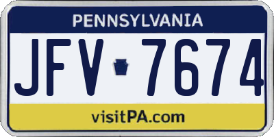 PA license plate JFV7674