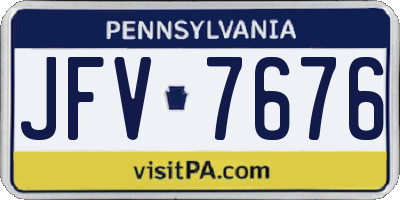 PA license plate JFV7676