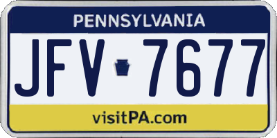 PA license plate JFV7677