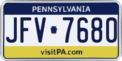 PA license plate JFV7680