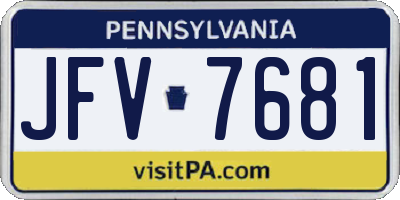 PA license plate JFV7681