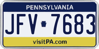 PA license plate JFV7683