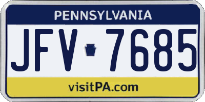 PA license plate JFV7685