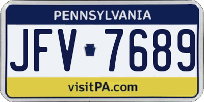 PA license plate JFV7689
