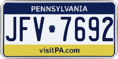 PA license plate JFV7692