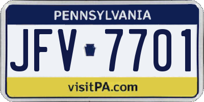 PA license plate JFV7701