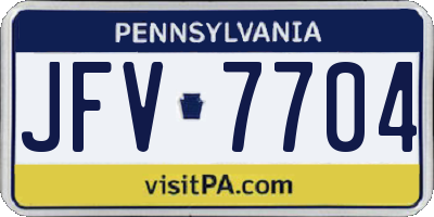 PA license plate JFV7704