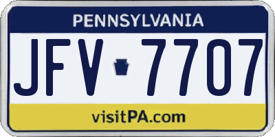 PA license plate JFV7707