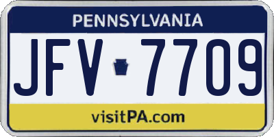 PA license plate JFV7709