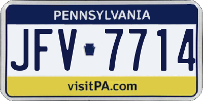 PA license plate JFV7714