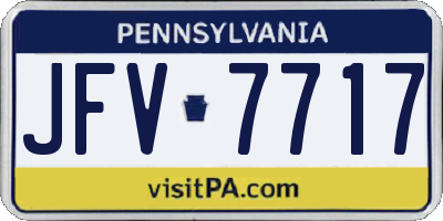 PA license plate JFV7717