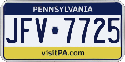 PA license plate JFV7725