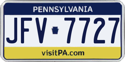 PA license plate JFV7727