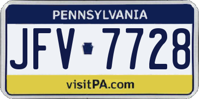 PA license plate JFV7728