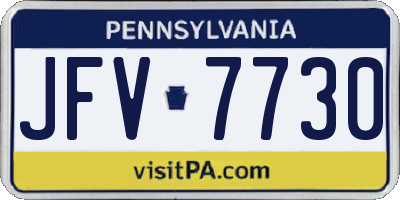 PA license plate JFV7730