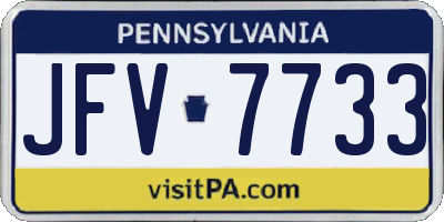 PA license plate JFV7733