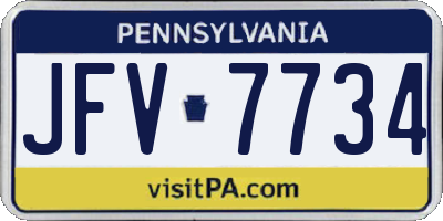 PA license plate JFV7734