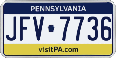 PA license plate JFV7736